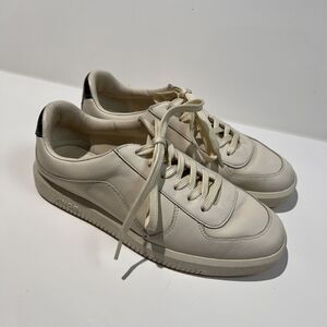 Vince Sneakers Womens 36.5 Cream White Snake Leather Low Top Fashion Shoes POSH